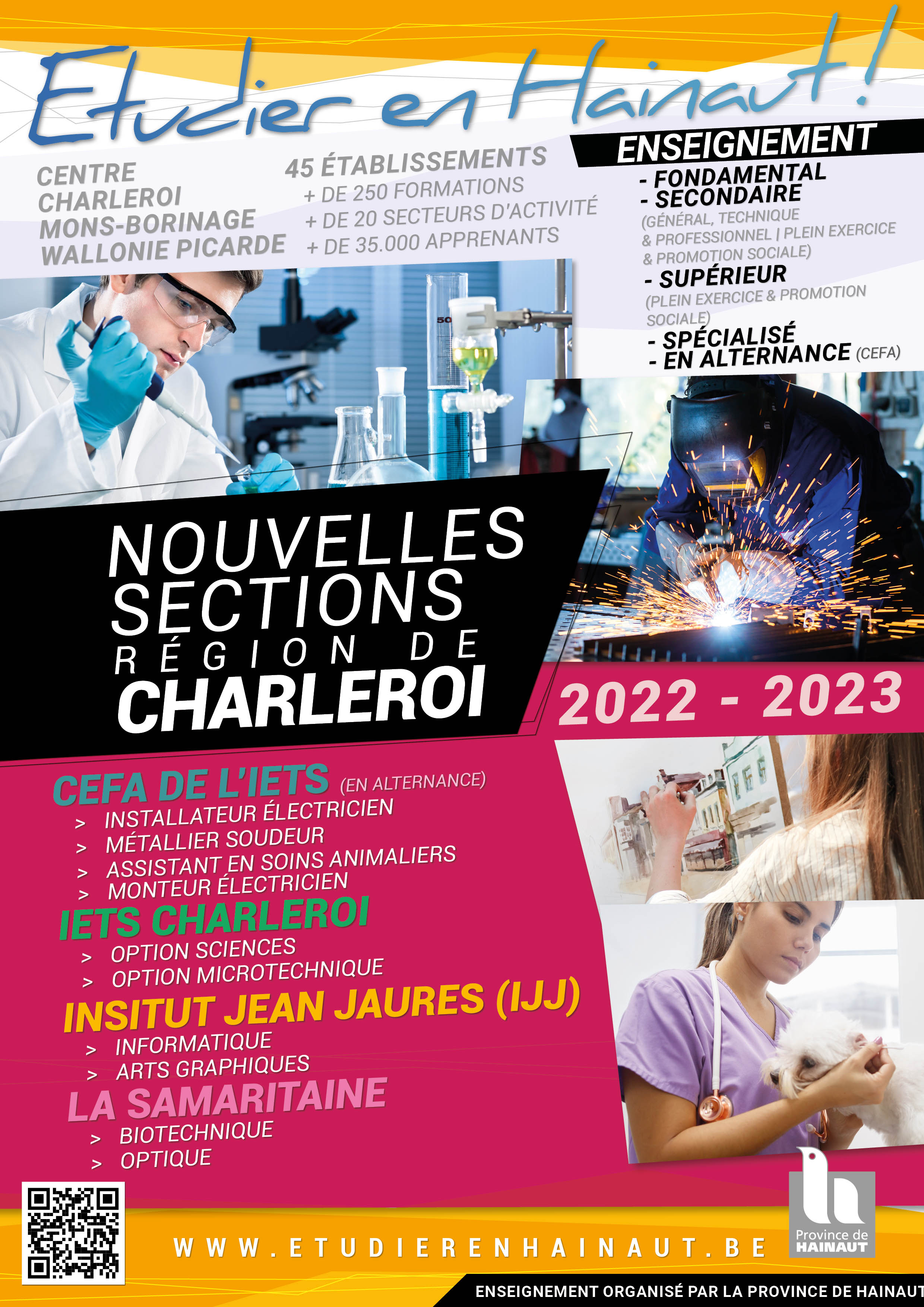 Nouvelles sections dans le secondaire : Charleroi 