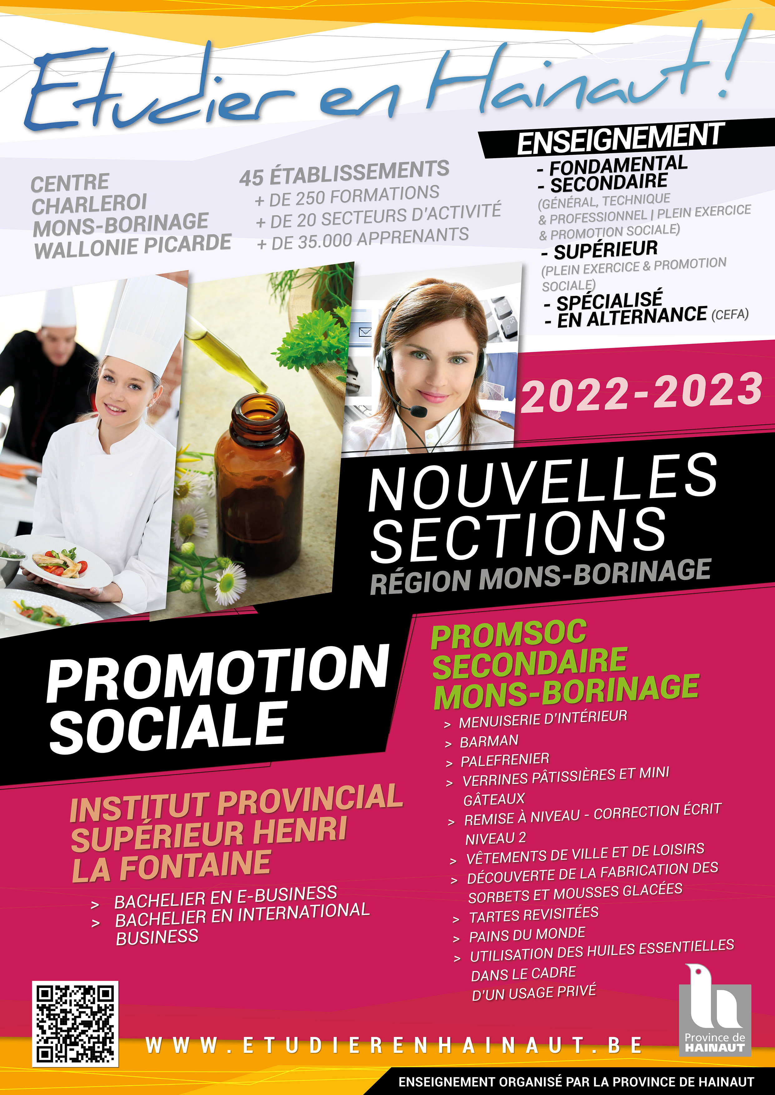 Nos nouvelles sections en Promotion Sociale : Mons 