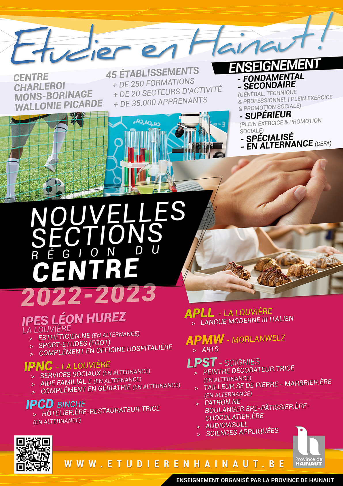 Nouvelles sections dans le secondaire : Centre 