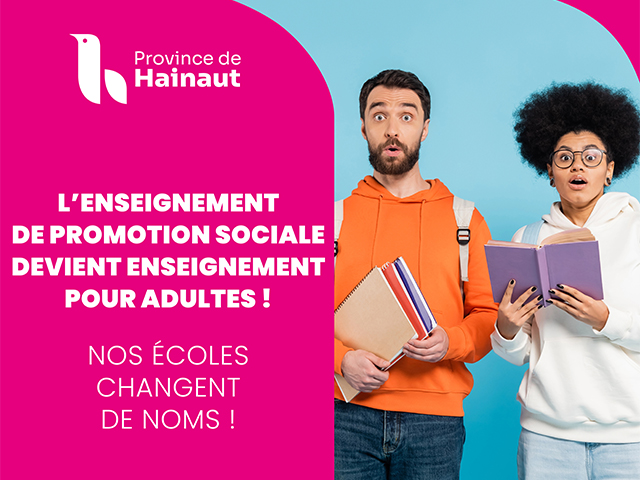 Nos écoles d’Enseignement pour Adultes changent de noms !