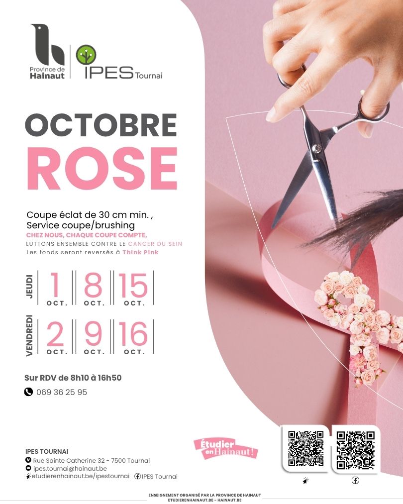 OCTOBRE ROSE : réservez votre « Coupe Eclat » à l’IPES Tournai !