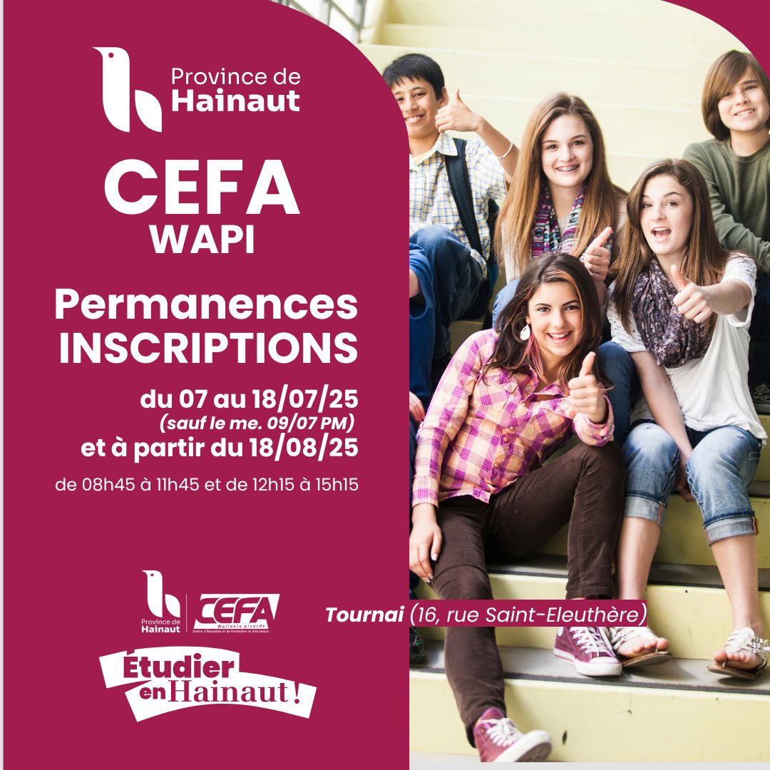 Inscriptions au CEFA pour la rentrée académique 25-26