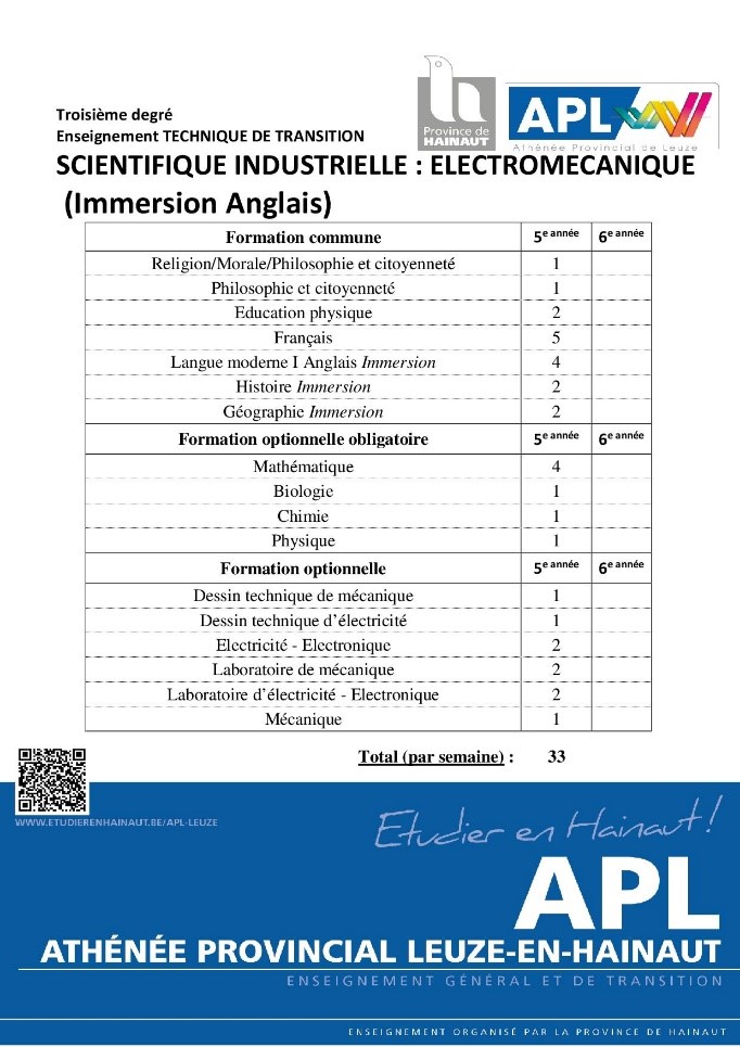 APLeuze SCIENTIFIQUE INDUSTRIELLE ÉLECTROMÉCANIQUE 3e degré immer anglais grille