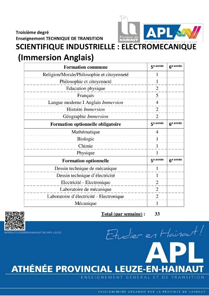 APLeuze SCIENTIFIQUE INDUSTRIELLE ÉLECTROMÉCANIQUE 3e degré immer anglais grille