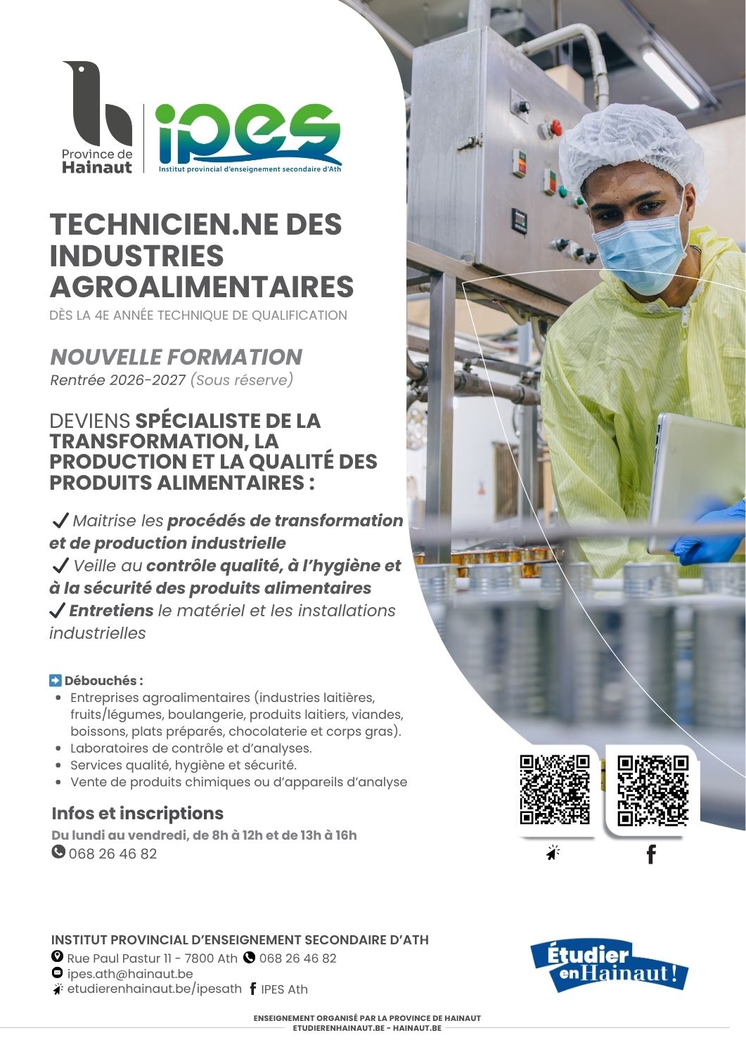 Technicien·ne des industries agroalimentaires, une nouvelle section dès la rentrée 2026-2027 !