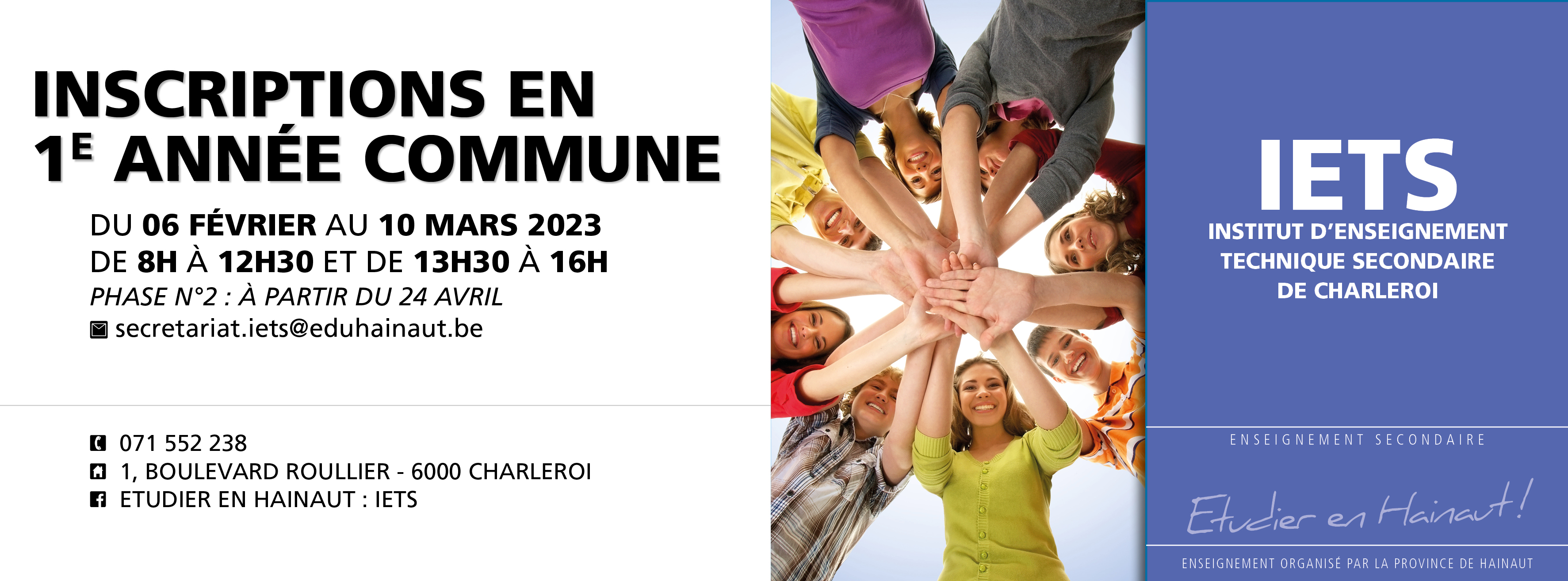 23.01.18.SGO IETS.Annonce.Inscriptions