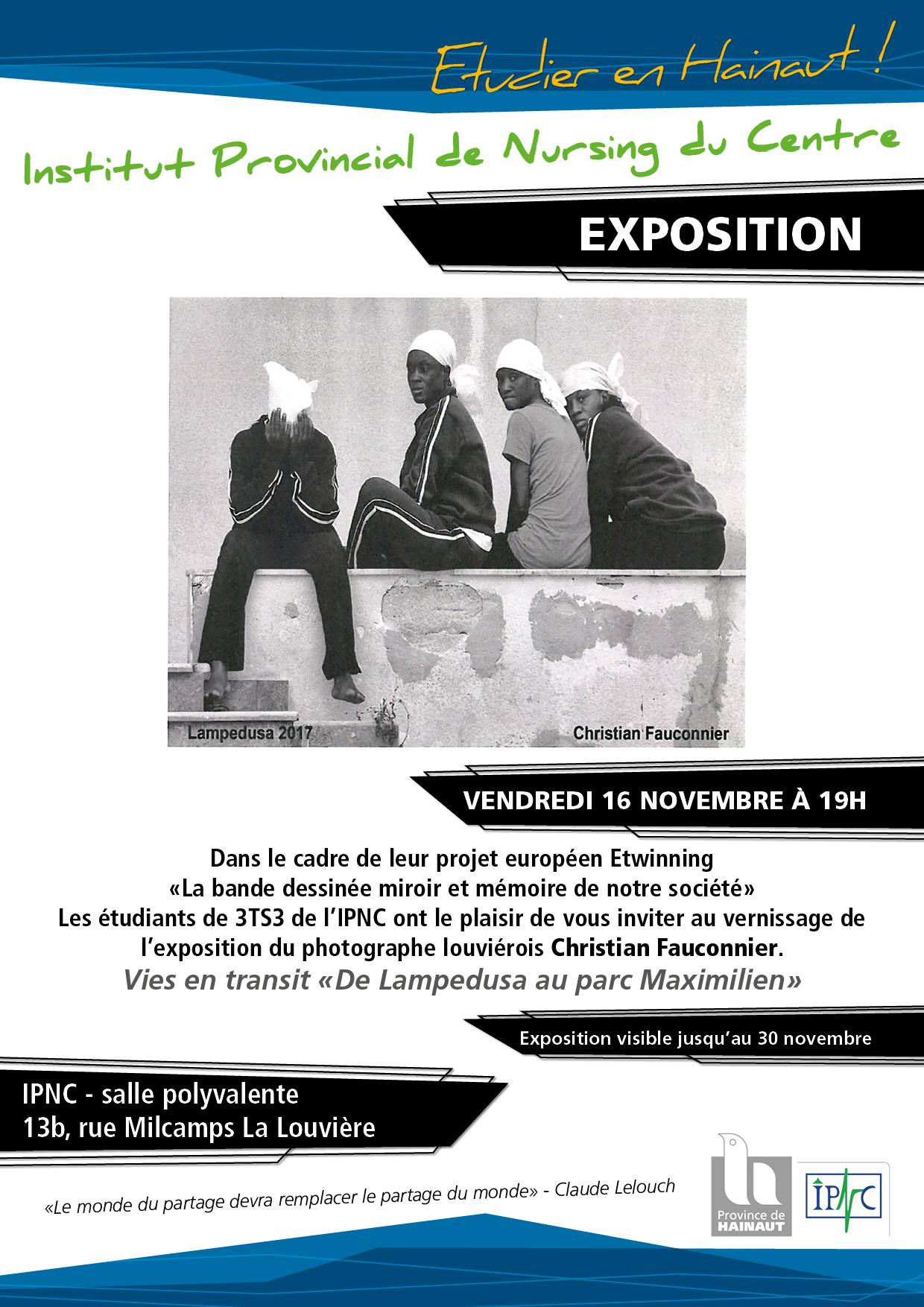 Expo "De Lampedusa au Parc Maximilien"