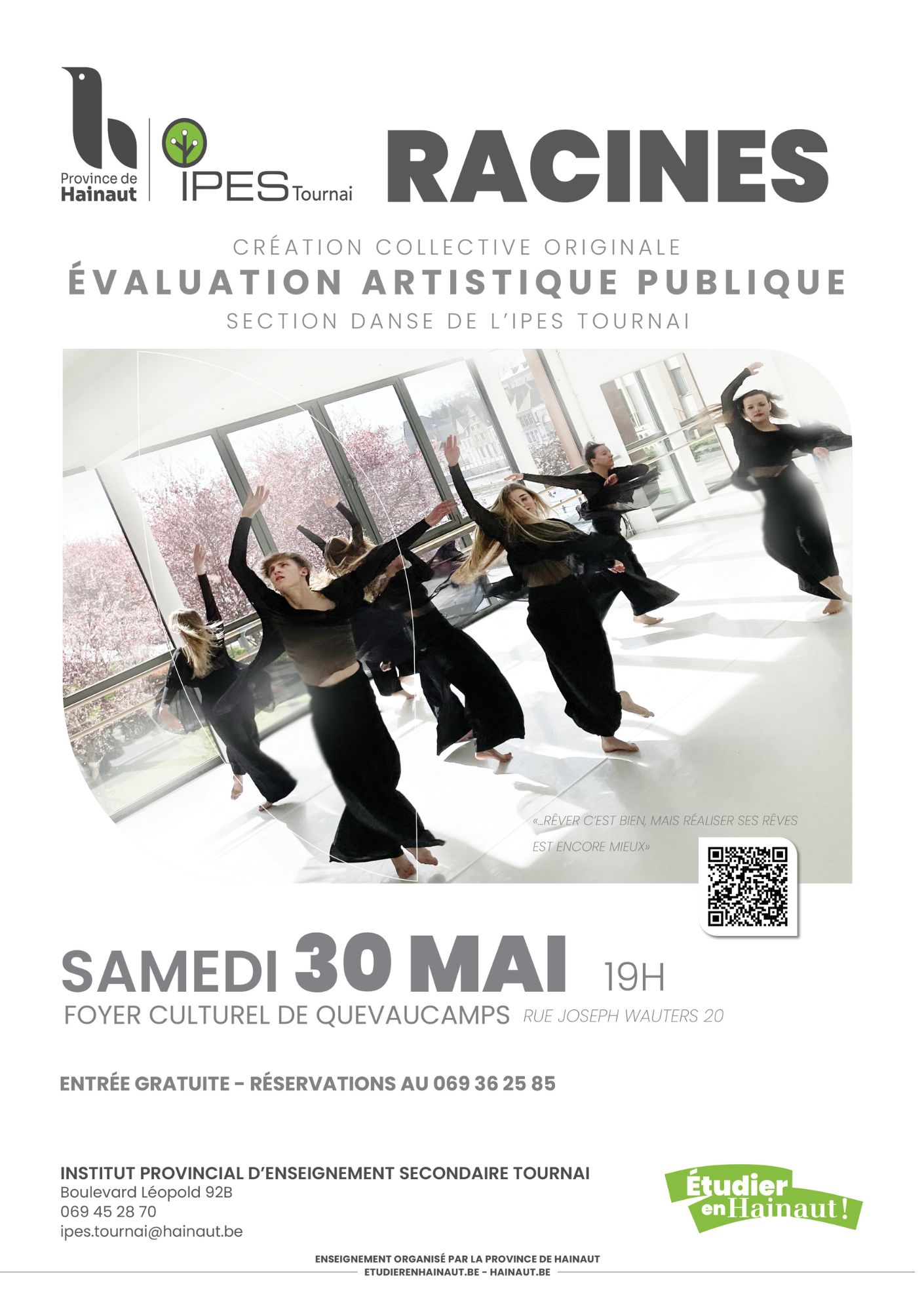 « Racines » : Evaluation publique de la section danse de l’IPES Tournai