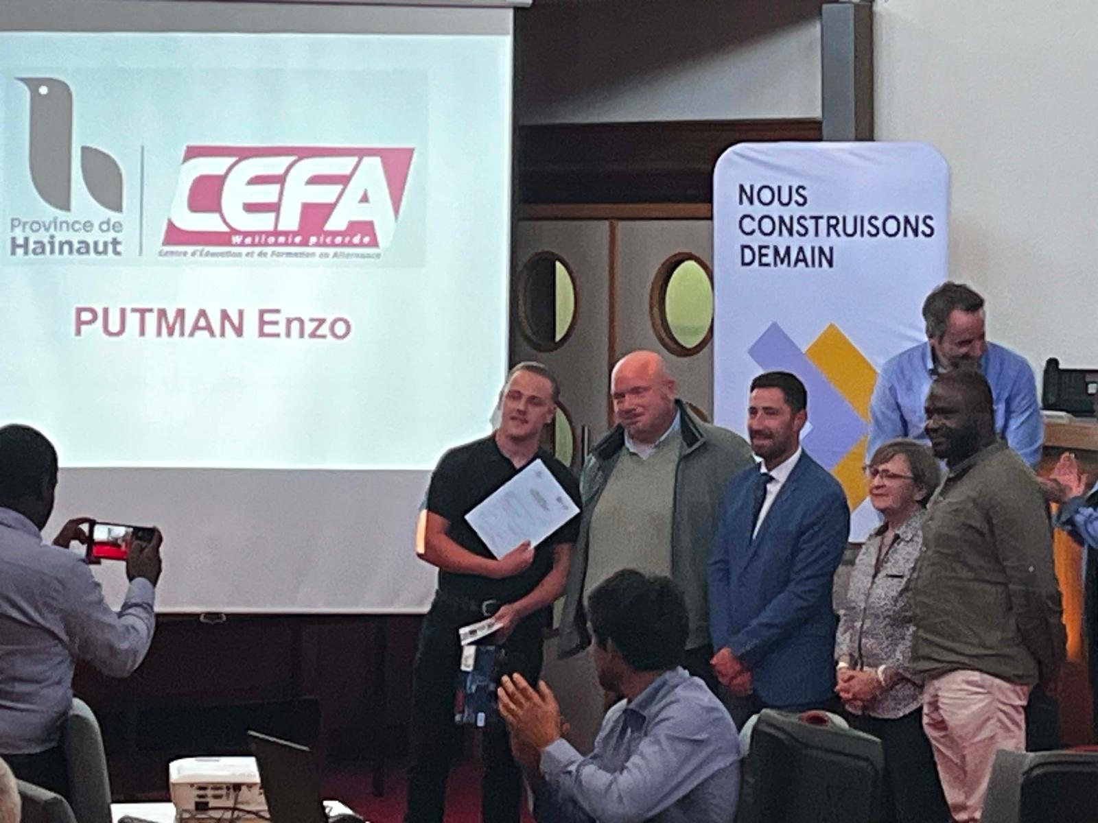 Enzo Putman, élève méritant du CEFA Wapi !
