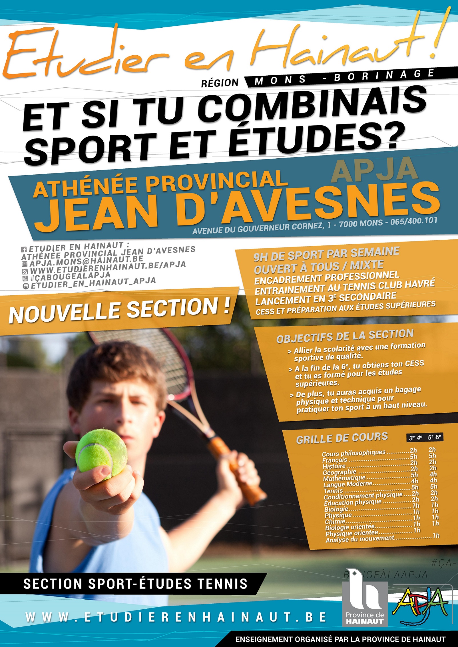 Le Sport-Études Tennis, c'est à l'APJA !