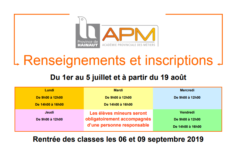 Date des inscriptions 