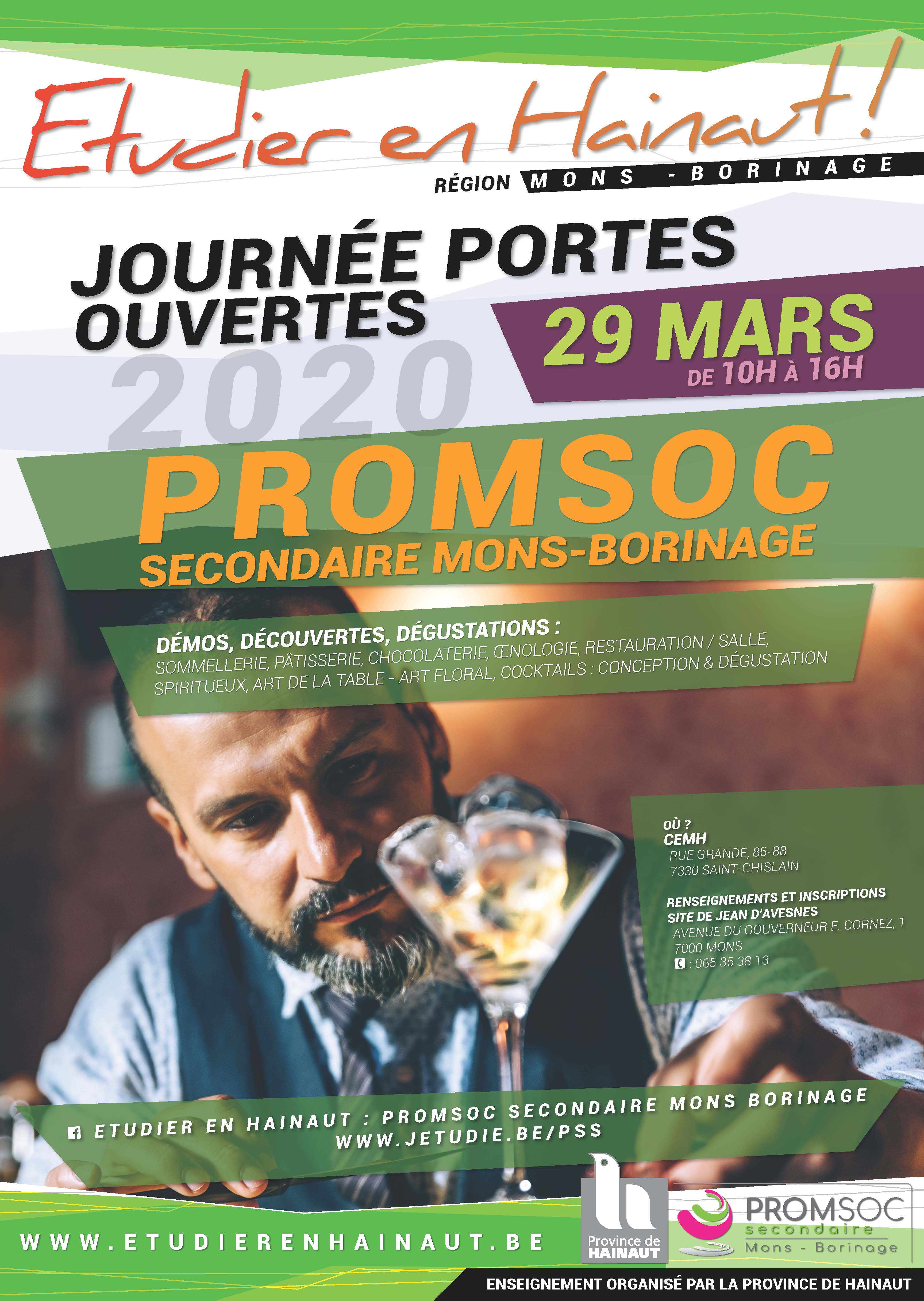 Affiche JPO Mons PromSocSec 2019 bonnescouleurs