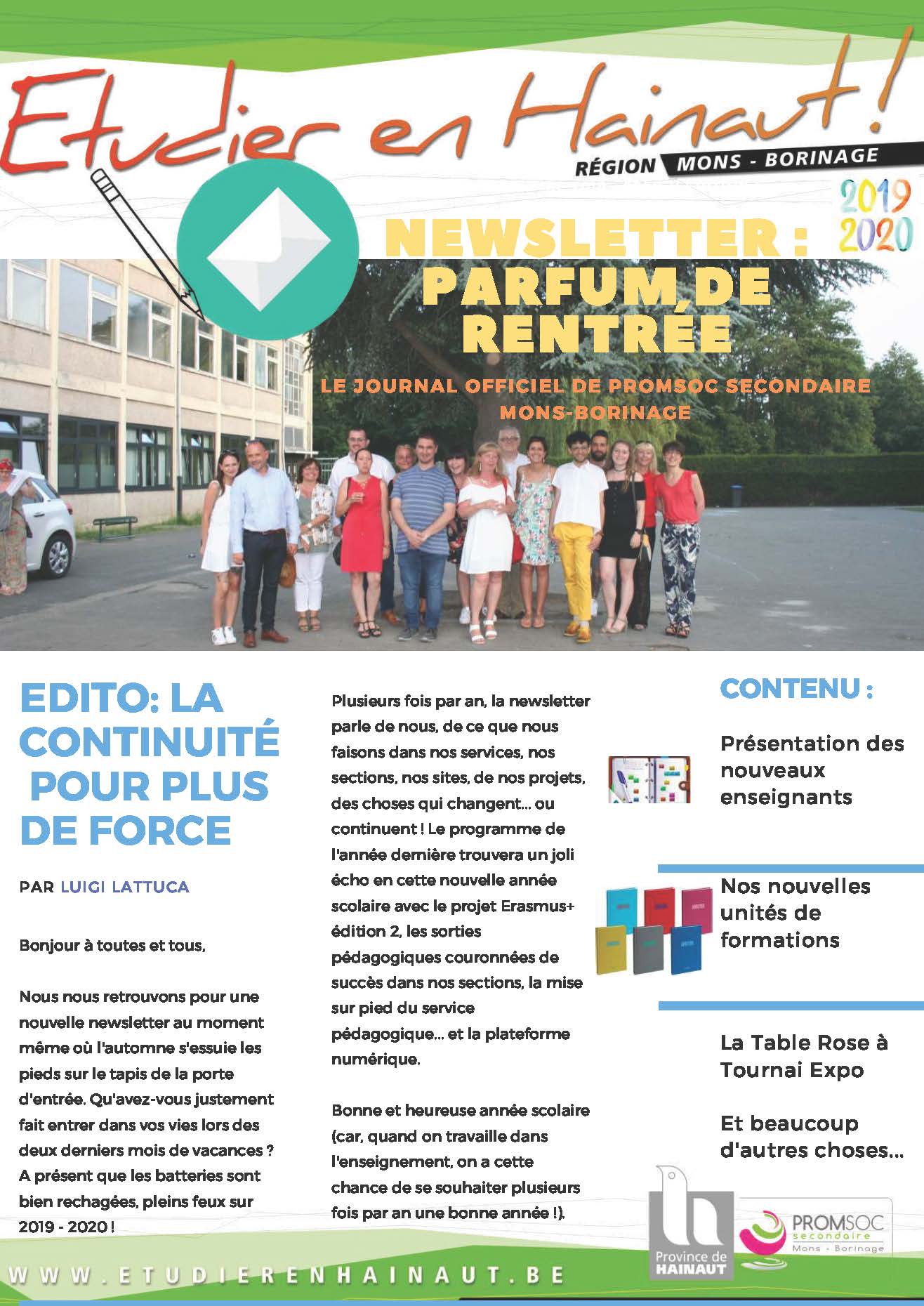 Newsletter de la rentrée