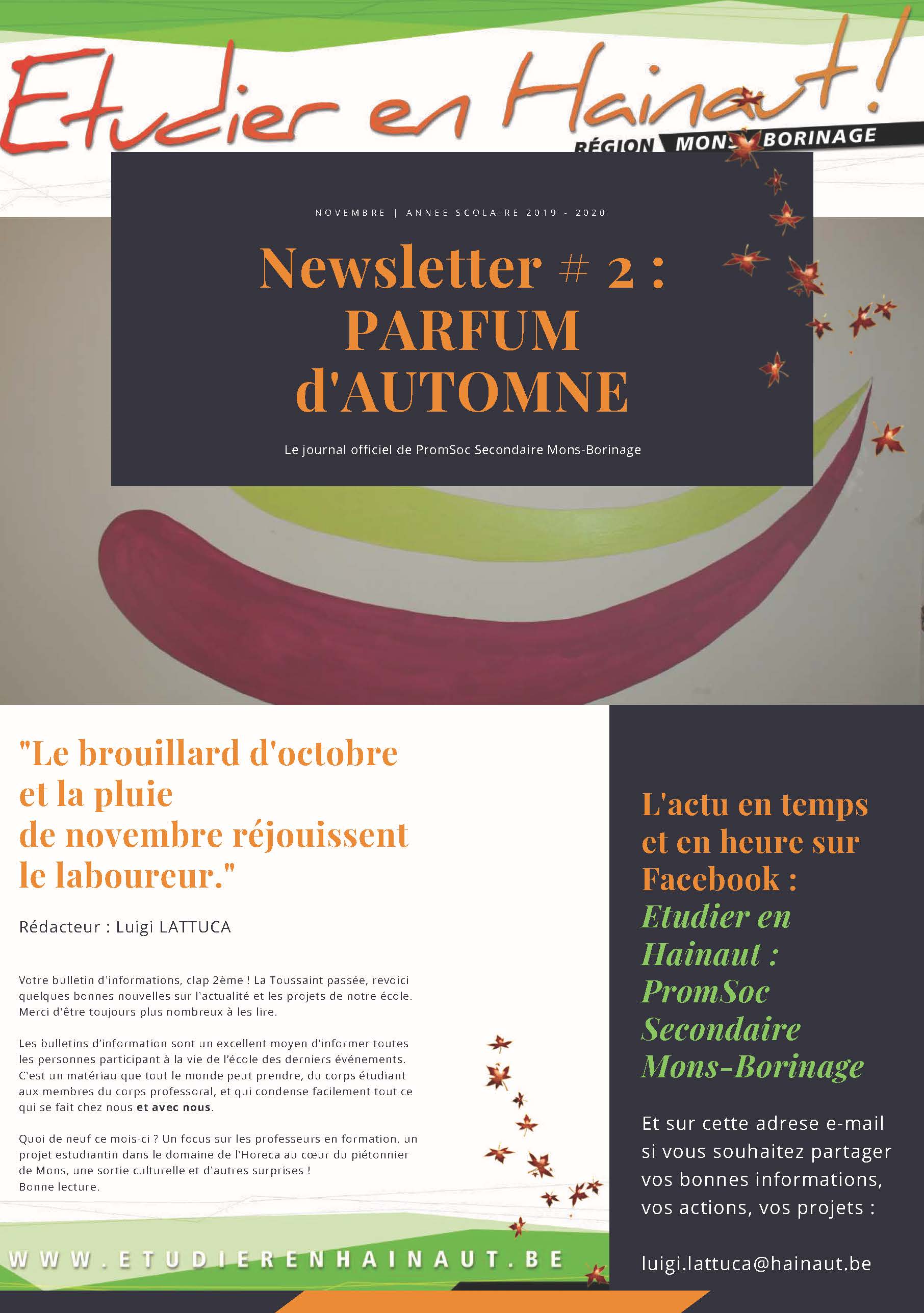 Newsletter de la rentrée