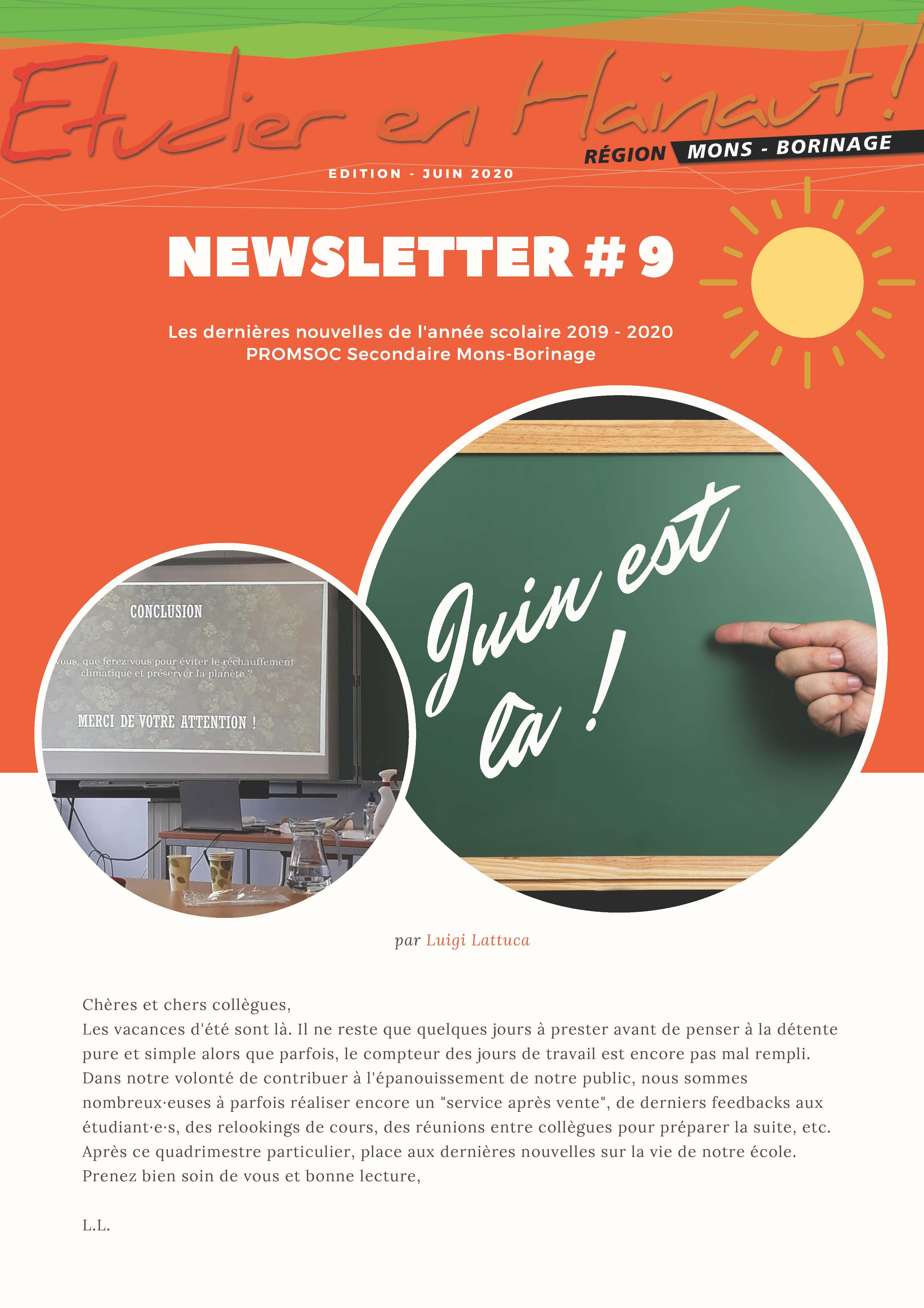 Newsletter de la rentrée