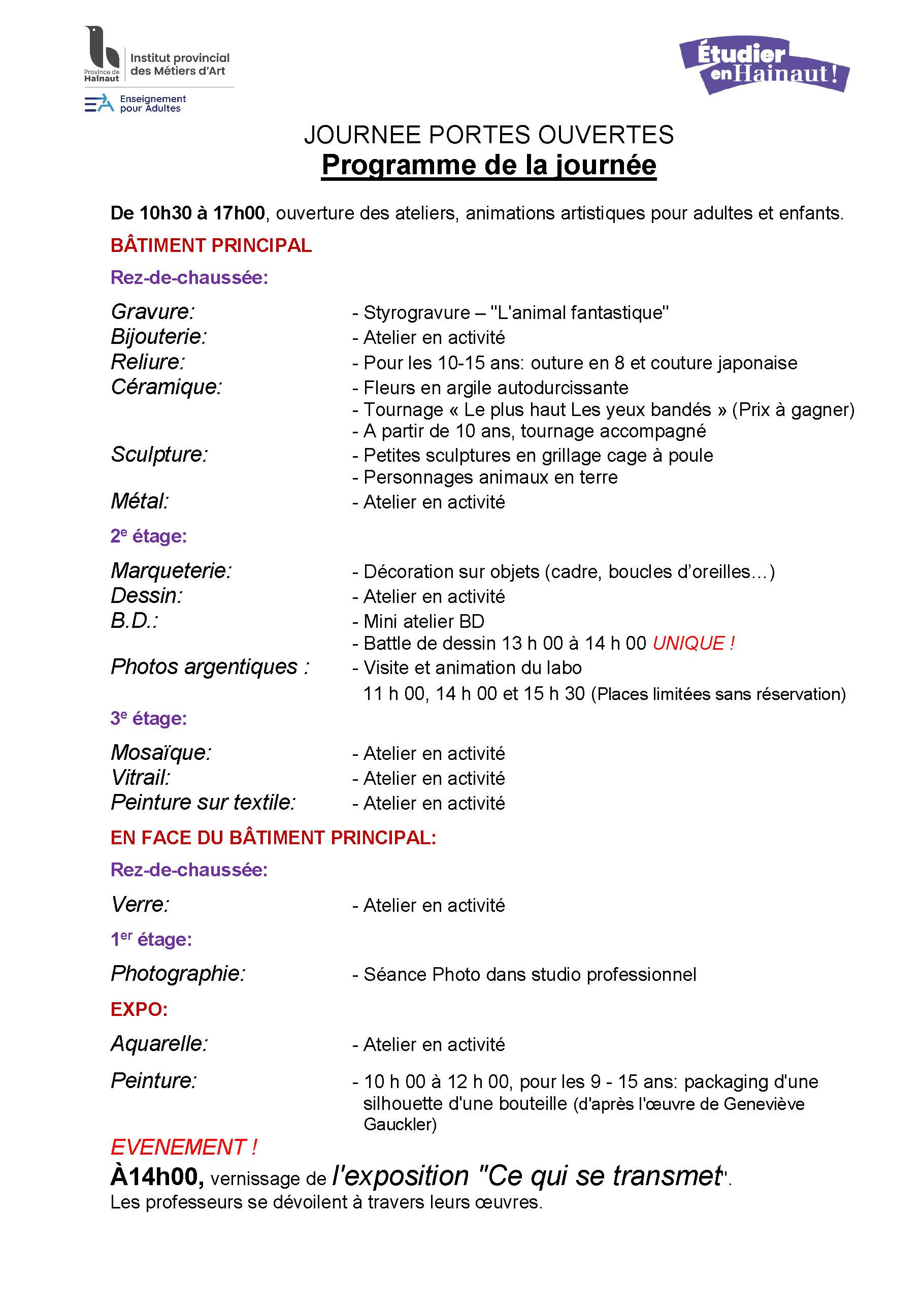 Programme de la journée corrigé SP