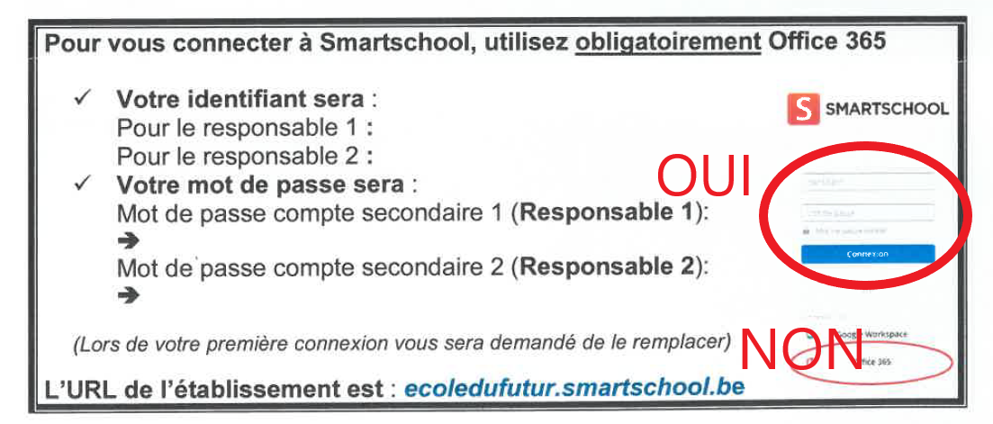 Aux parents des élèves de 1ère année - Smartschool