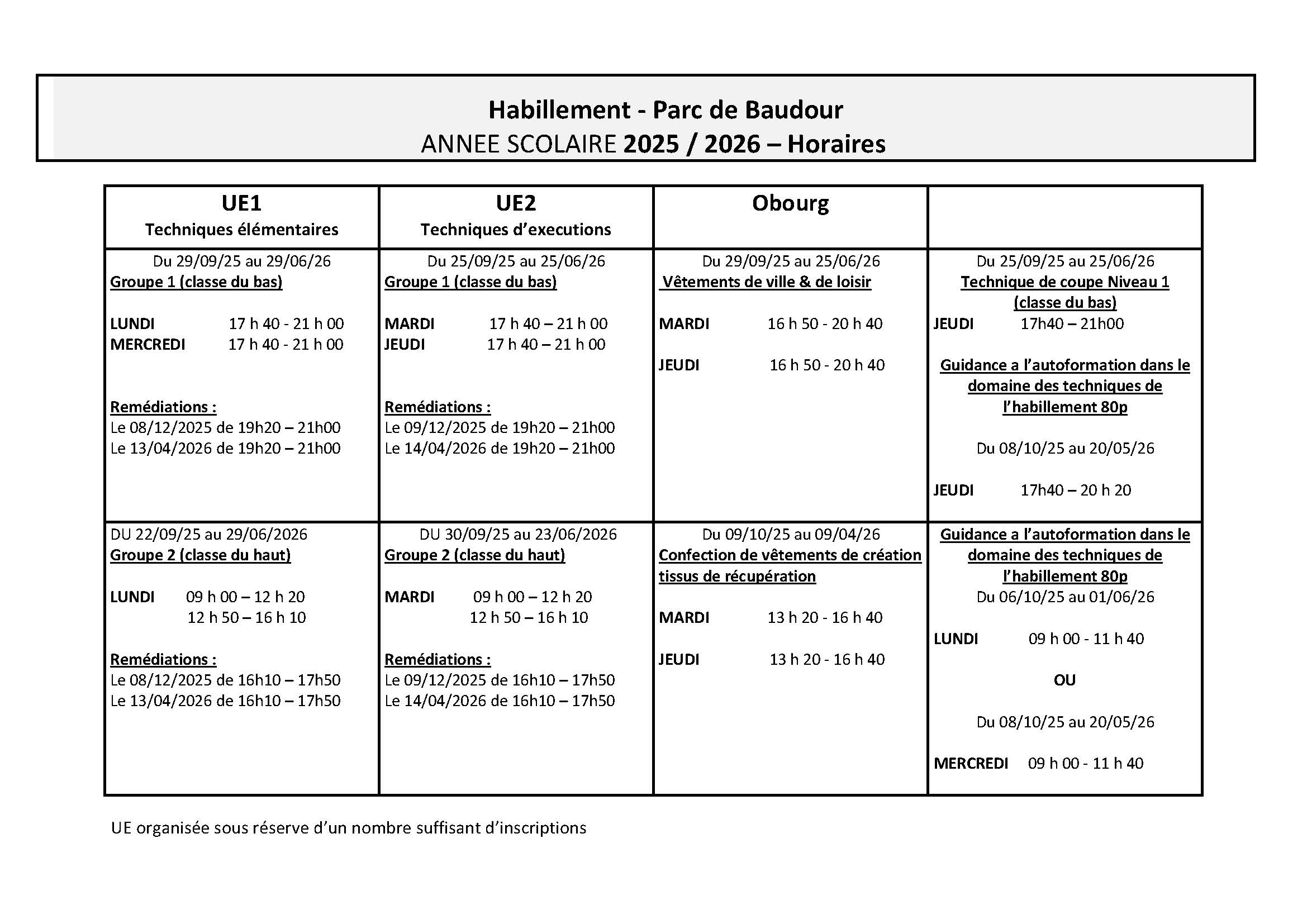 2025 2026 Habillement