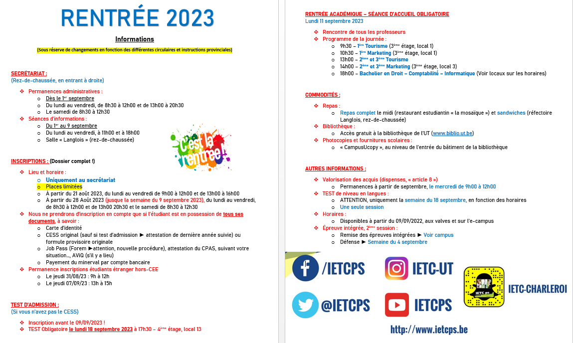 Document de rentrée 2023