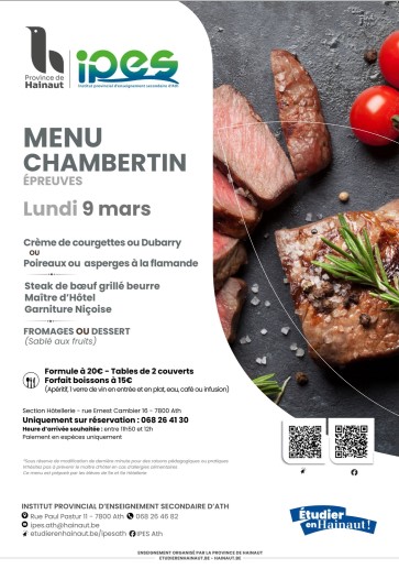 MENU CHAMBERTIN 09 MARS 2026