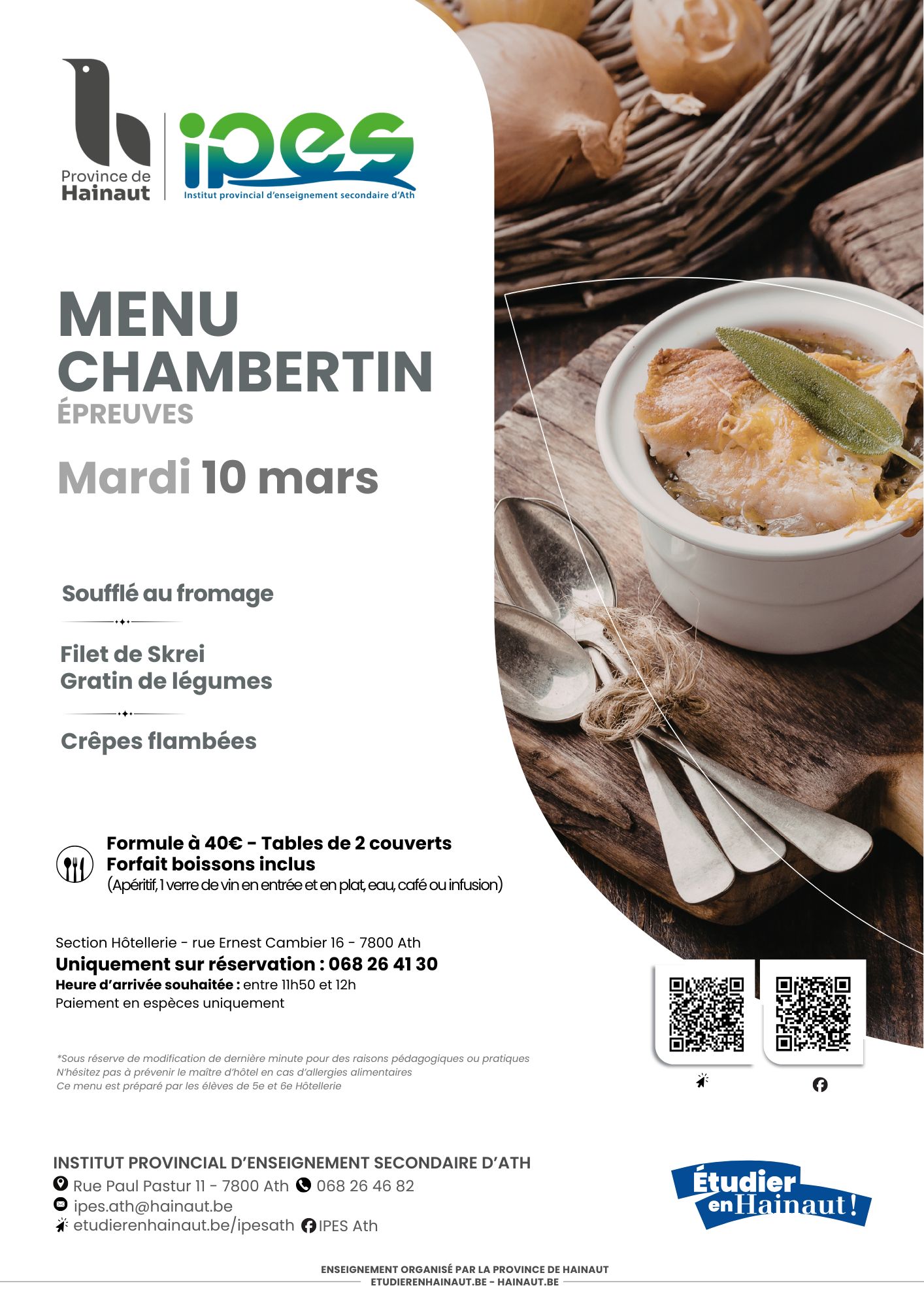 MENU CHAMBERTIN 10 MARS 2026