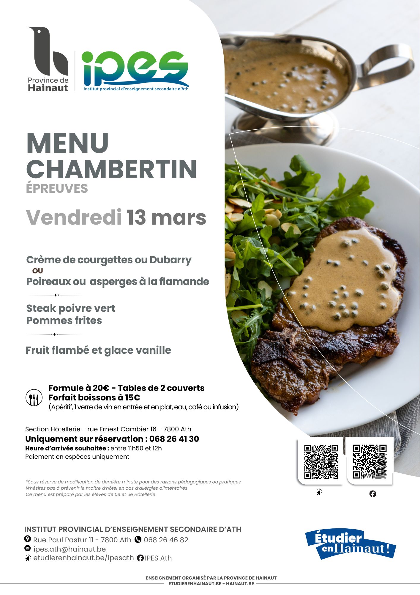 MENU CHAMBERTIN 13 MARS 2026