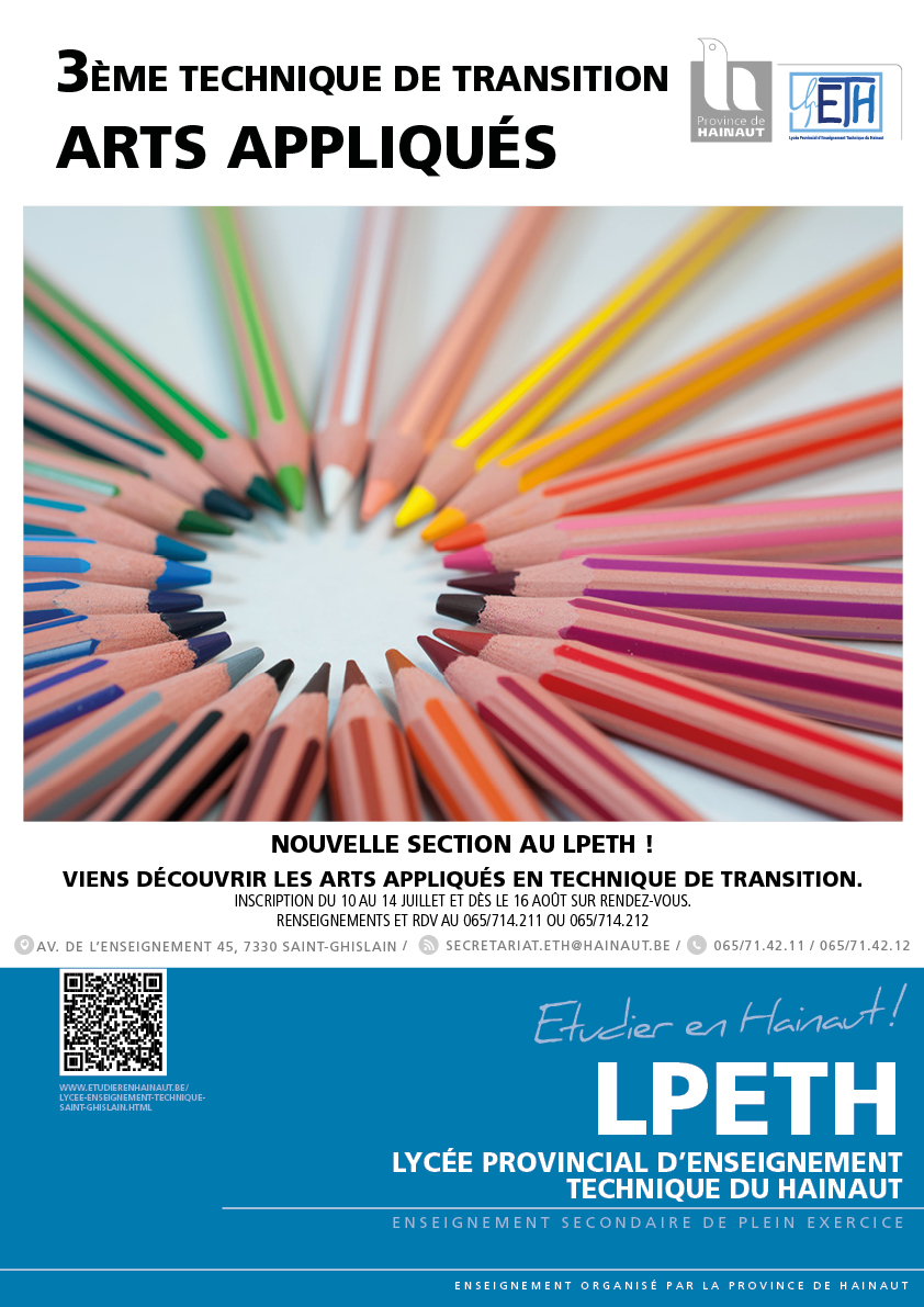 Nouvelle section au LPETH : Arts Appliqués débarque en 3ème Technique de Transition