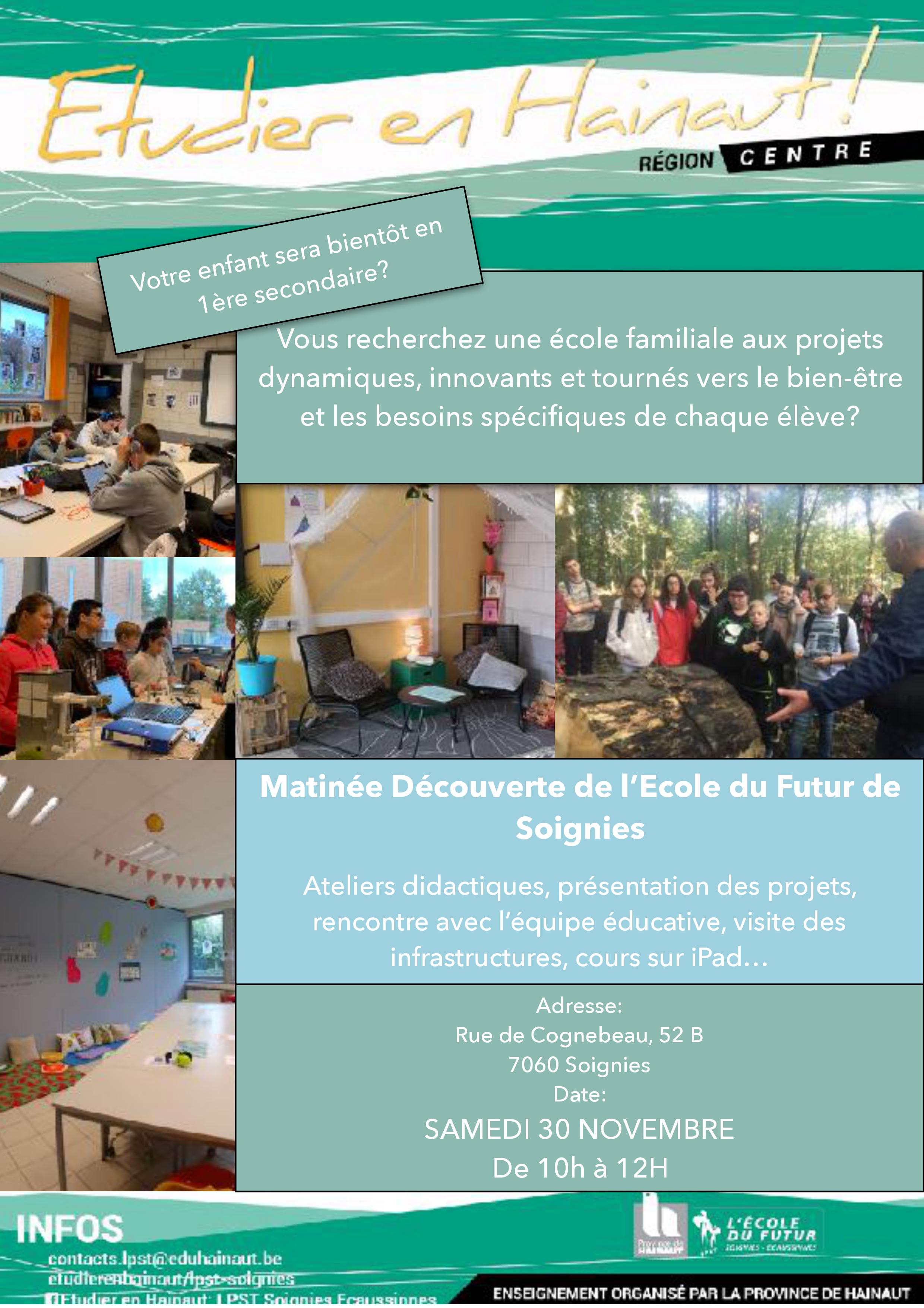 Matinée découverte de l'Ecole du Futur de Soignies - 30/11/19