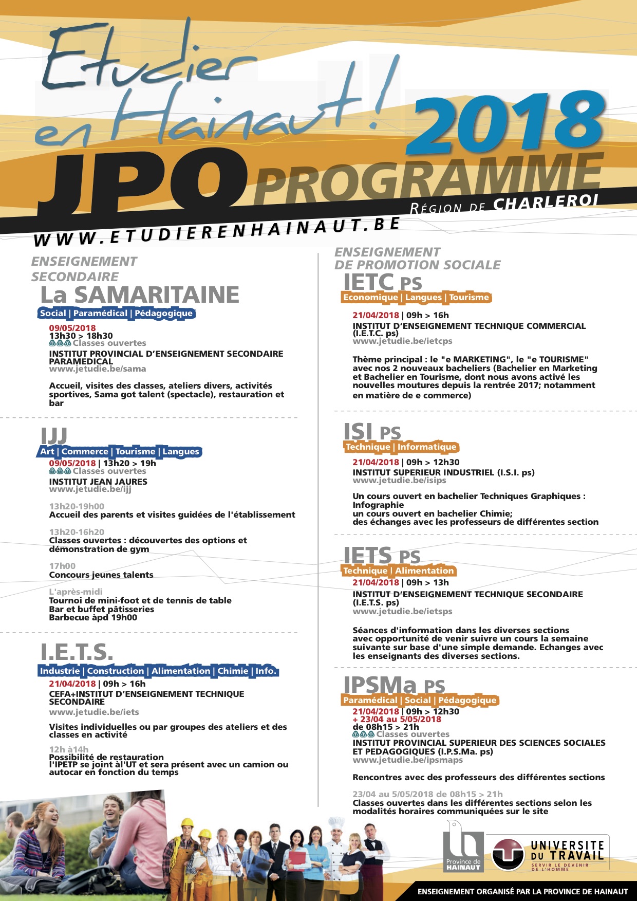 Programme JPO de l'enseignement provincial de Charleroi